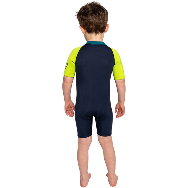 2026 C-Skins Nuwave C-Kid Front Zip Shorty Våddragt C-NBA32SH - Bluestone / Lime